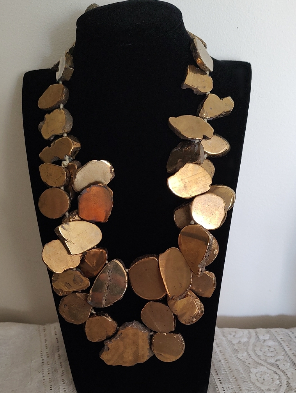 Lucas Lameth Chunky Gold-Tone Layered Stone Necklace